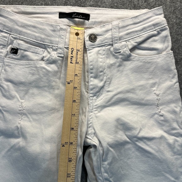 Kancan Women's Jeans Size 26‎ Skinny White Distressed Stretch Denim - Picture 6 of 13